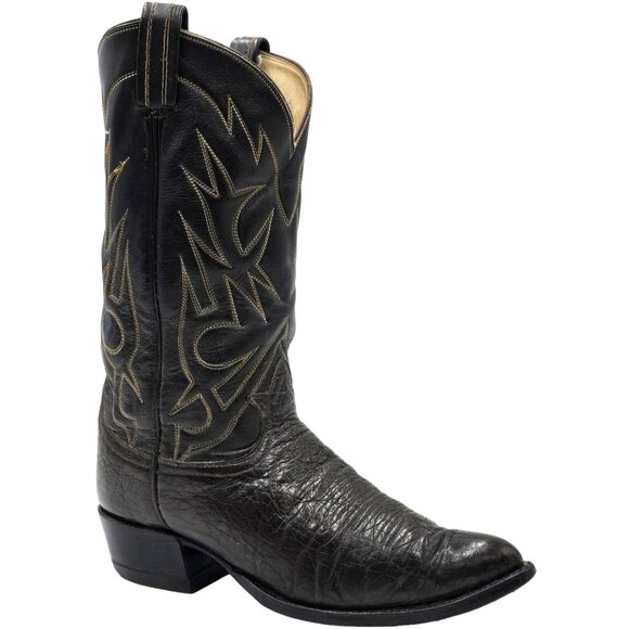 Vintage Tony Lama Exotic Caribou Brown Cowboy Boots Western Mens 10E Gold Label - Picture 1 of 16